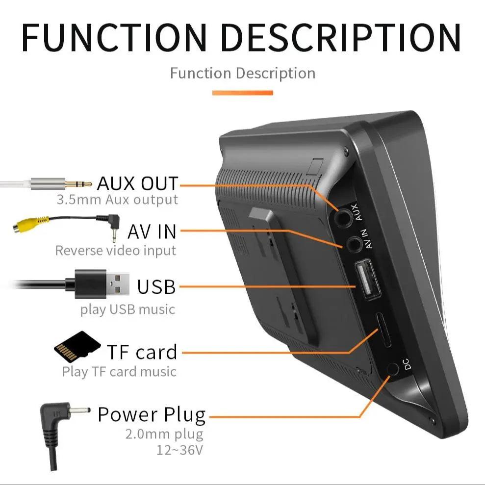 7 Inch Portable Car Video Player, 1 Set Adjustable Multifunctional Car MP5 Player with Bluetooth-Compatible & Rear View Camera, Car Electronics for Carplay Android, Car Accessories, Car Stuff