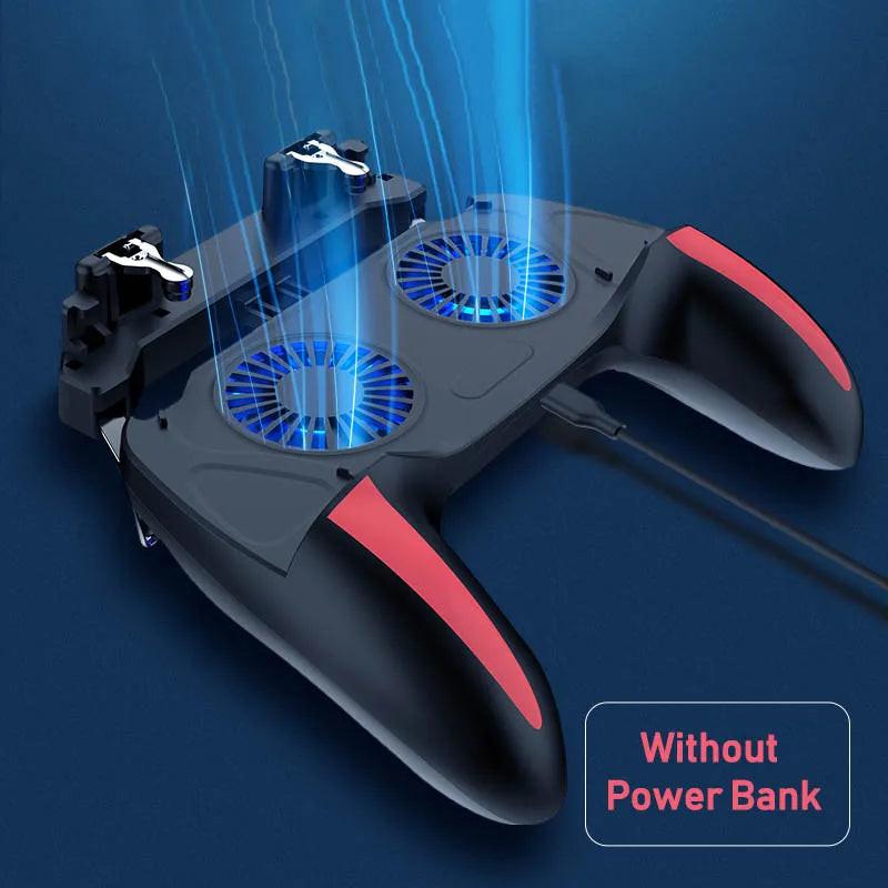 PUBG Mobile Controller with Double Fan Cooling for Iphone Ios Android Phone Game Pad Free Fire with 2500Mah / 5000Mah Power Bank